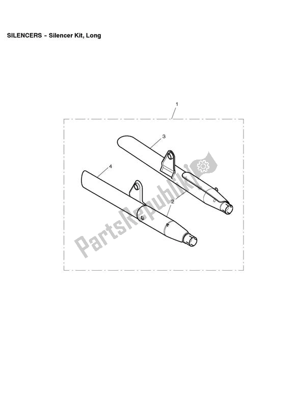 All parts for the Silencer Kit, Long of the Triumph America Carburettor 790 2002 - 2007